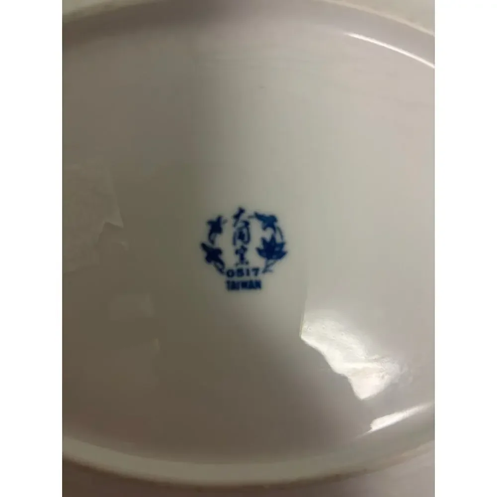 Vintage Tatung Durable China Blue Water Lily Oval Serving Platter #0517 Taiwan
